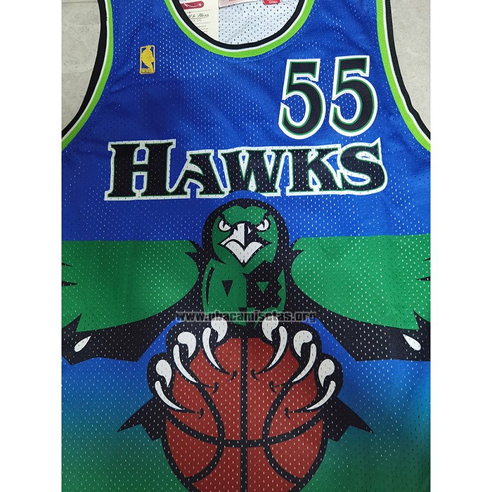 Camiseta Atlanta Hawks Dikembe Mutombo NO 55 Mitchell & Ness 1996-97 Verde